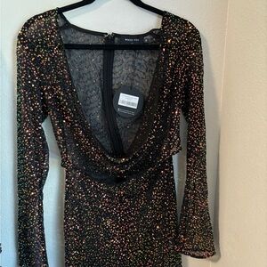 Brand new with tags White Fox see through sequined dress!